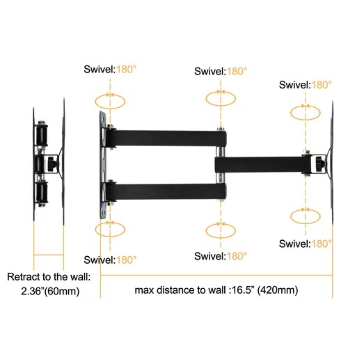 Universal Tilting TV Wall Bracket Mount Slimline Tilt 24 26 32 36 37 40 42 inch - Picture 8 of 10
