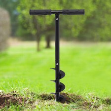 Hand Post Hole Digger Manual Fence Earth Auger Planter Borer w/Non-slip Handle