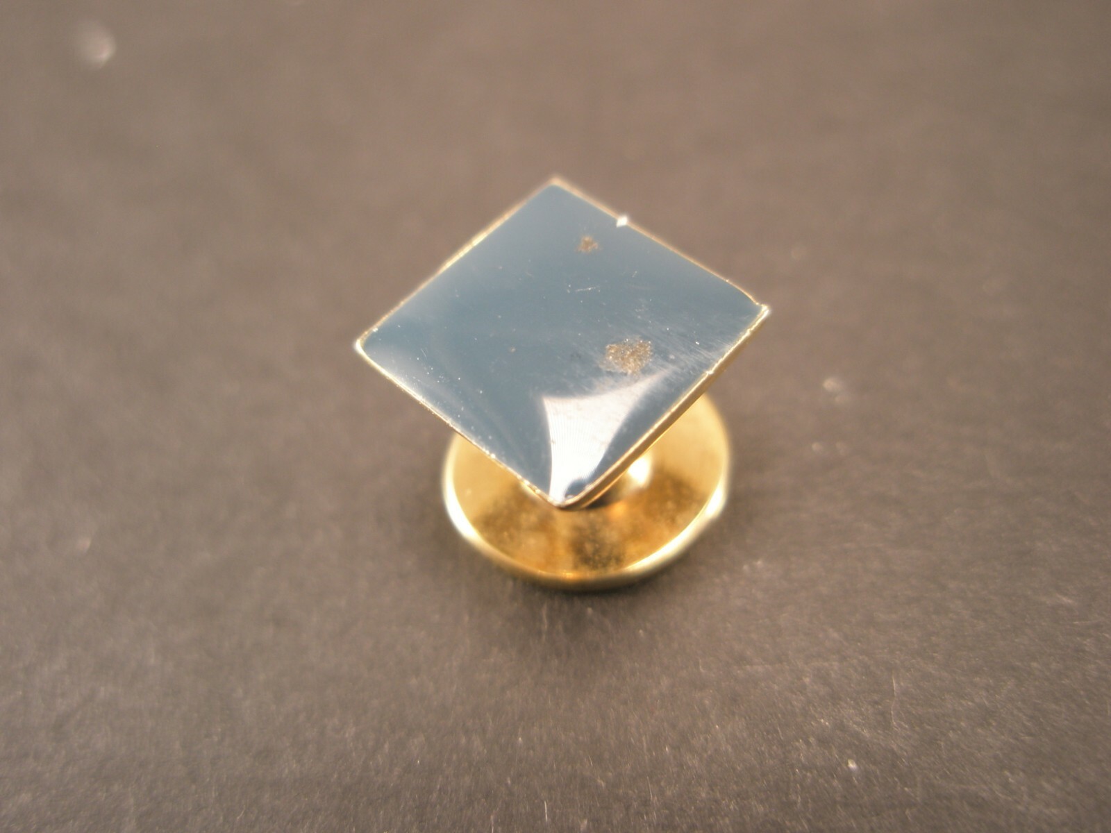 SINGLE (1) 5/16"Square Blue Enamel Vintage Formal… - image 4