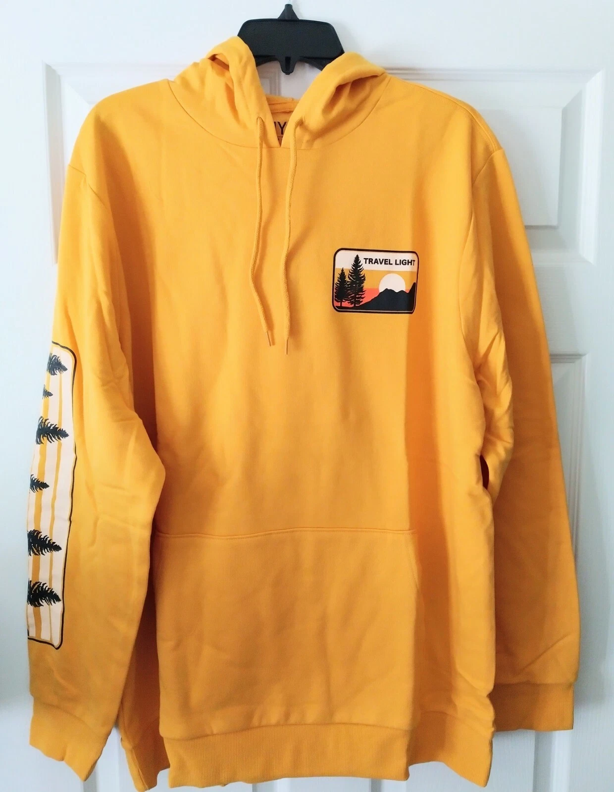 Mens Travel Light Long Sleeve Hoodie Color: Gold Size: XL