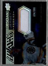 2021-22 UD Black Obsidian Rookie Jerseys #ORJJS Jeremy Swayman Jersey /399