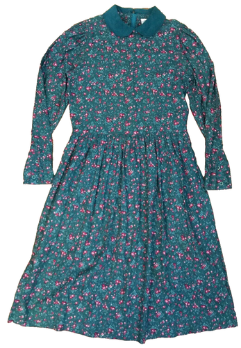 VINTAGE 80er LAURA ASHLEY KLEID DAMEN 10 BLUMEN LANGARM KRAGEN GROSSBRITANNIEN - Bild 4 von 21