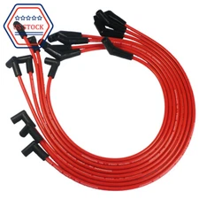 HEI Spark Plug Wires Spiral Core 45 Degree End 396-427-454-502 Red For BBC Chevy
