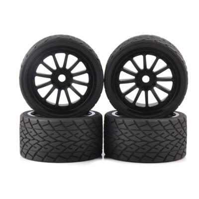 4Pcs 1/8 17mm Hex Monster Trucks On-Road Tires&Wheel Rims fit Racing Rally Car