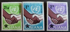 Ghana 1958, SG201-3 United Nations Day MH