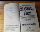 Dan Quayle Inscribed Autograph  Paperback Book Standing Firm 1995 — photo 2