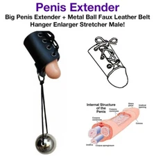 170G Weight Penis Extender Leather Belt Hanger Male Enlarger Ball Stretcher US
