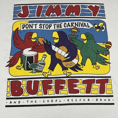 Jimmy Buffett Don't Stop The Carnival  '98 T Shirt Sz XL Concert Band Tee Delta