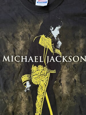 NOS 80sHanes Heavyweight Michael Jackson Graphic TeeBlack Short