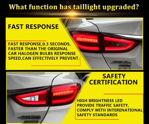 For Mazda 6 2014-2017 Dark LED Tail Lights Brake Trunk Light Sequential Signal - Picture 5 of 14