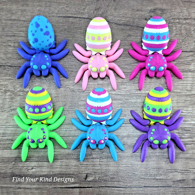 6pc Easter Egg Spider Set   3D Printed Articulated Flexi Fidgets