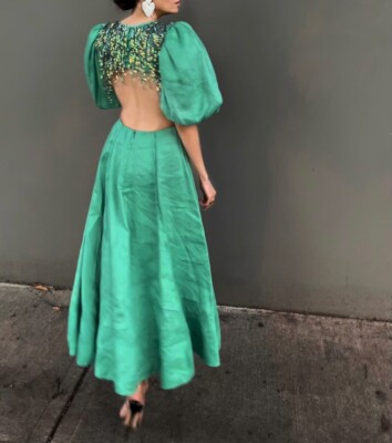 Aje Relic Beaded Midi Dress Green - Size AU 6 | eBay Australia