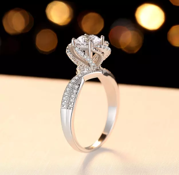 s925 Silver Stylish Diamond Engagement Ring – Sammi Jewellers