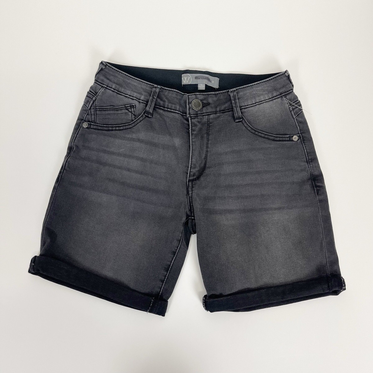 Wit & Wisdom Jean Shorts Size 0 Black Ab-Solution Cuffed Denim