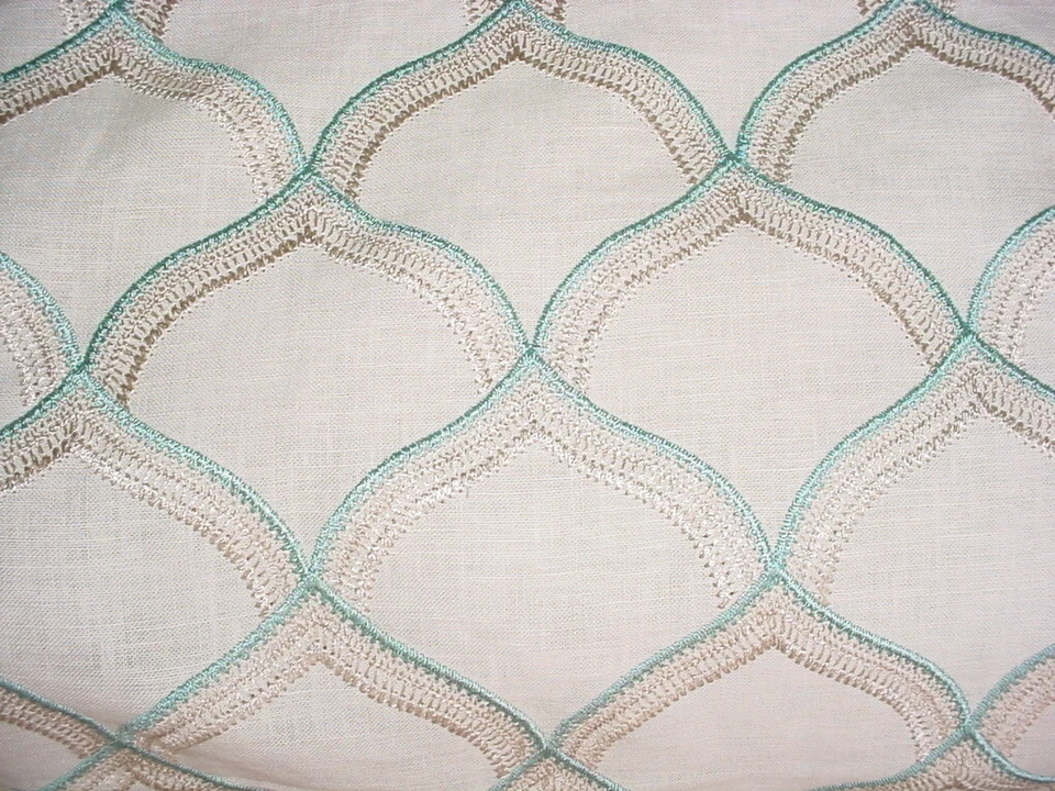 Tela de tapicería de celosía española turquesa pichola Scalamandre ZS 000292 4-3/4Y Foto 3 de 4