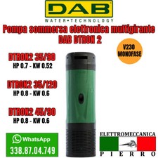 POMPA SOMMERSA ELETTRONICA MULTIGIRANTE DAB DTRON 2 45/90 35/90 35/120 V230 MONO