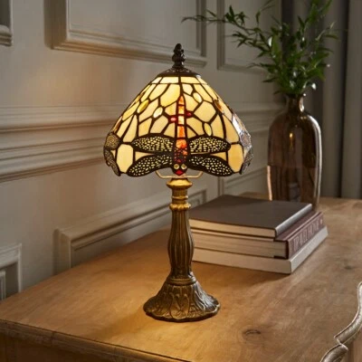 Lámpara de mesa estilo Tiffany tradicional mosaico vitral luz artesanal - Imagen 1 de 4