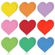 180 PCS 3.5 Inch Paper Heart Shaped Cutouts Assorted Color Valentines Decor