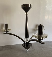 Dar Hyperion 3 Arm Black Chrome & Glass Light Modern Lighting 