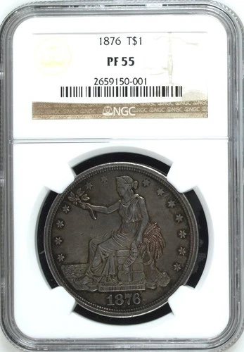 1876 Proof Trade Dollar NGC PF-55