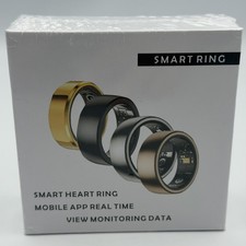 Healthy Smart Ring Gold Size 9 Stainless Steel Heart Rate Monitor iOS Android