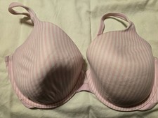 Victoria's Secret Lined Perfect Coverage Pink White Striped Bra 36DDD