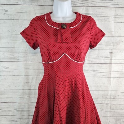 short sleeve red polka dot dress Women's Graphic Mini Skater Dress