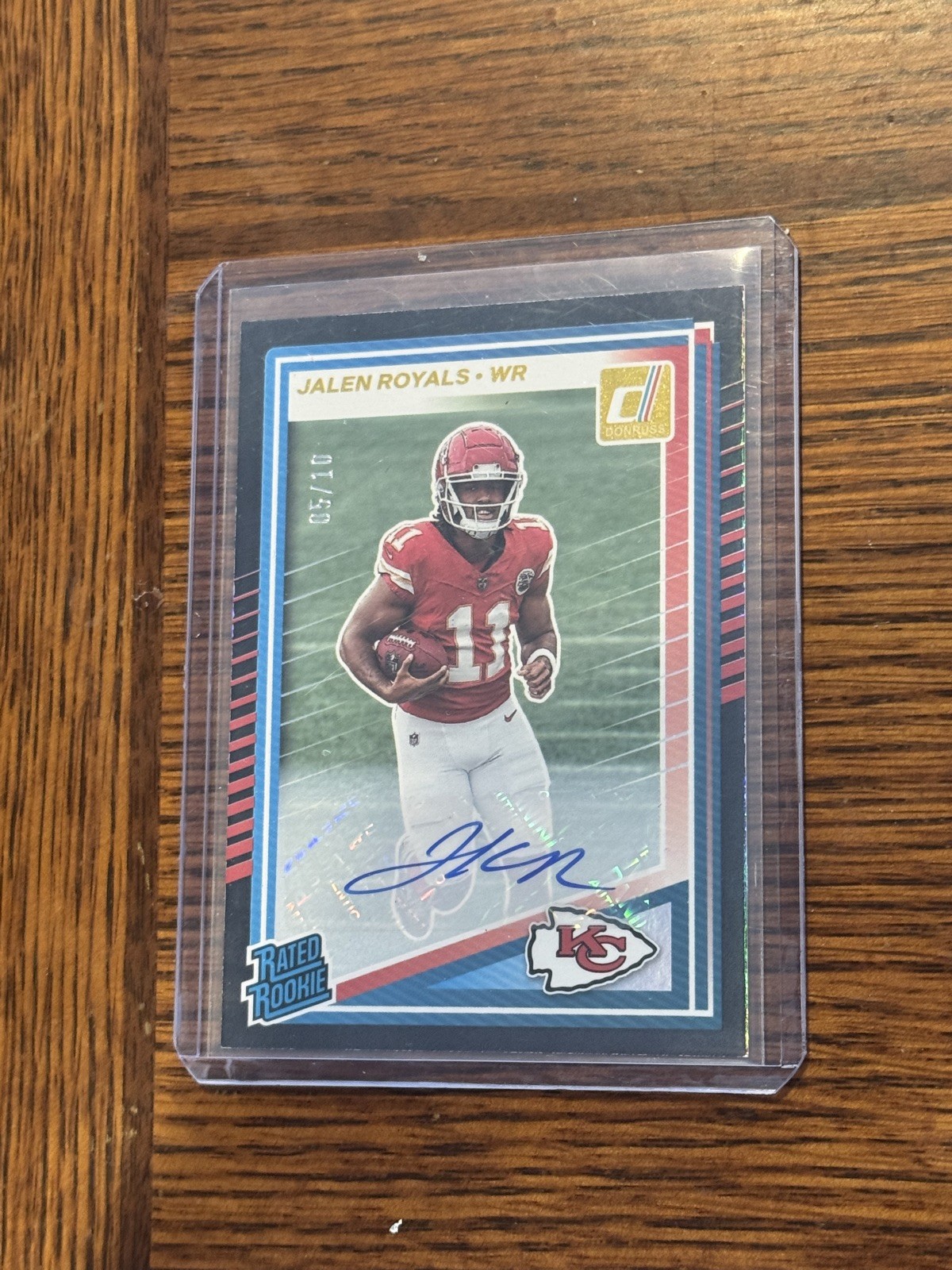 Jalen Royals Kansas City Chiefs Black 2025 Donruss Rated Rookie Auto /10
