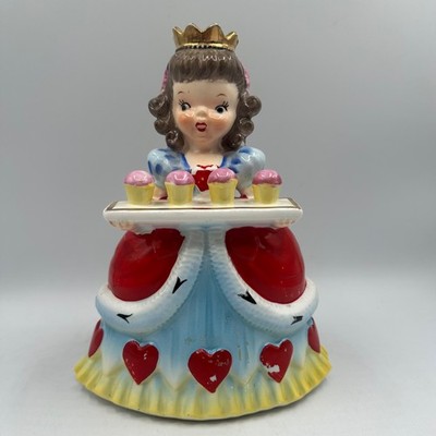 NAPCO Vintage Queen of Hearts Planter 1956 A1721F  7.5  Tall Stamped