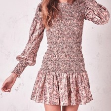 NWOT LOVESHACKFANCY Scarlett Smoke Silk Mini Dress