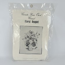 Vintage Crewel Kit Create Your Own Floral Bouquet Butterflies NEW SEALED