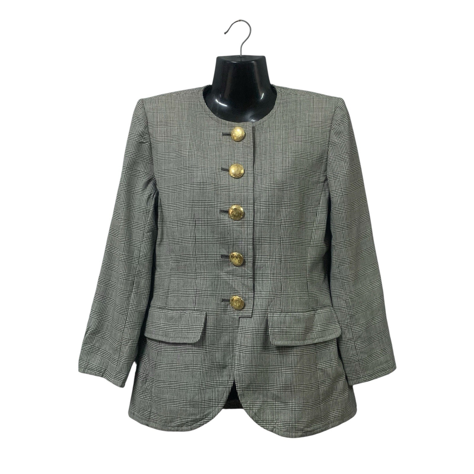 Blazer Yves Saint Laurent completo donna vintage anni 80 a quadri 5 bottoni