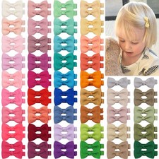 CLLOT Hair Clip 90PCS, Baby Girls Fully Lined Baby Bows Hair Pins Tiny 2' Hai...