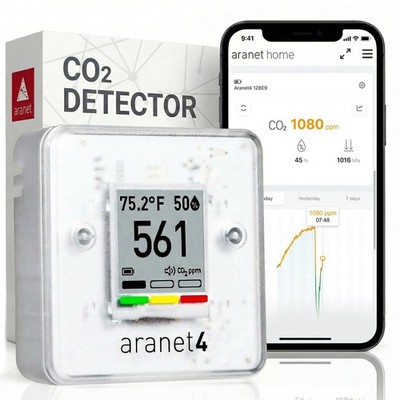 SAF Aranet4 Home: Wireless Indoor Air Monitor for Office or School (CO2, Tempera
