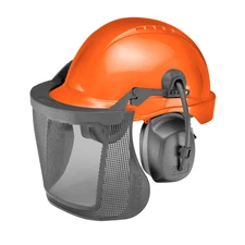 Delta Plus CU-60R-V 6-PT Ratchet Adj. Vented Helmet w/ Steel Mesh Visor