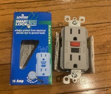 NEW Leviton Smartlock GFCI 15 Amp 125-Volt Gray Outlet 8599-GY
