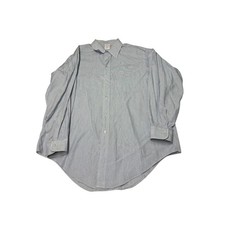 VTG Brooks Brothers Makers Mens 17-3 Blue White Striped Cotton Dress Shirt USA