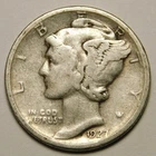 1927 D Mercury Dime 90% Silver F-VF  "Actual Coin Pictured - Not Cleaned"