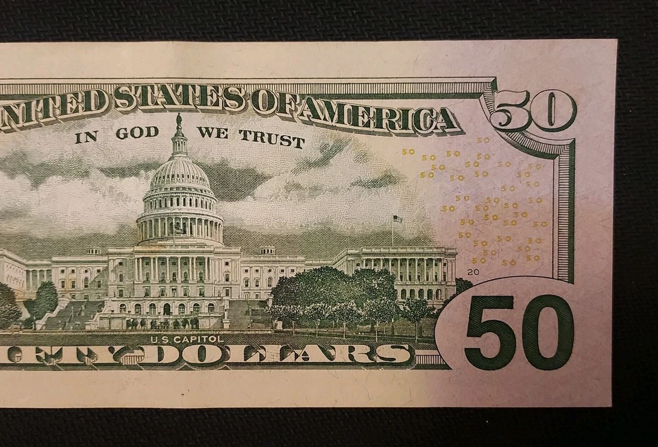 *STAR*2013-FW-D $50 DOLLAR FEDERAL RESERVE NOTE~CRISP UNCIRCULATED ME 00356666 - Image 4 of 4