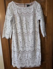 Jessica Howard Ivory and Nude Sheath Lace Dress size 8 Womens Prom wedding EUC