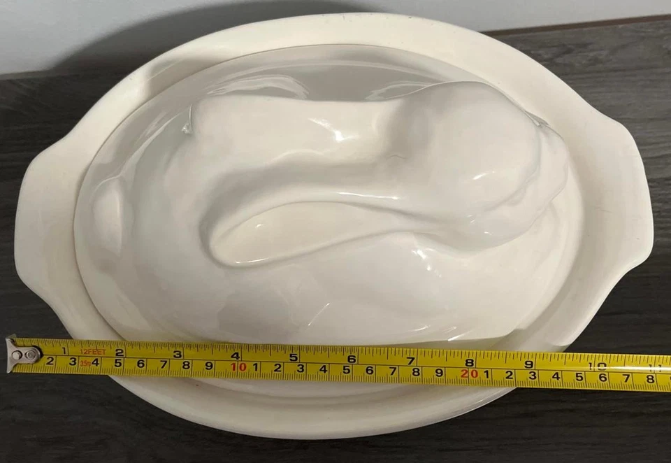 Блюдо для запекания с белым кроликом Pfaltzgraff 2 1/2 кварты в комплекте сделано в США - Изображение 4 из 4