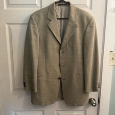 Hugo Boss Einstein Blazer Tan Jacket 38R 93 Virgin Wool 7 Nylon Summer Wedding