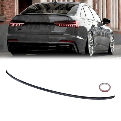 Rear Trunk Spoiler Lip Wing Glossy Black S6 Style For AUDI A6 C8 2019-2024