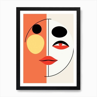 Frauengesicht 11 Kunstdruck gerahmt Wandbild Poster Leinwanddruck Bild