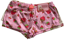 Strawberry Shortcake Juniors L Pajama Sleep Shorts 2 Pack Retro Cartoon NWT