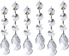 30PCS DIY Teardrop Acrylic Crystal Drop Beads Christmas Ornaments Tree Decoratio