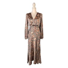 ASTR The Label Floral Maxi Dress Women's S Long Sleeve V-Neck Cottage Chic