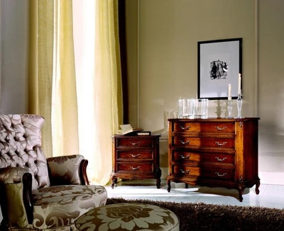 Design Möbel Stil Barock Kleine Kommode Braun Luxus Holz Italienische Möbel Neu - Bild 1 von 4