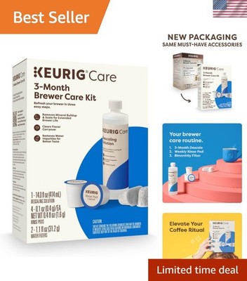 Coffee Maker Care Kit with Descaling Solution, Rinse Pods & Filters - 7 Count