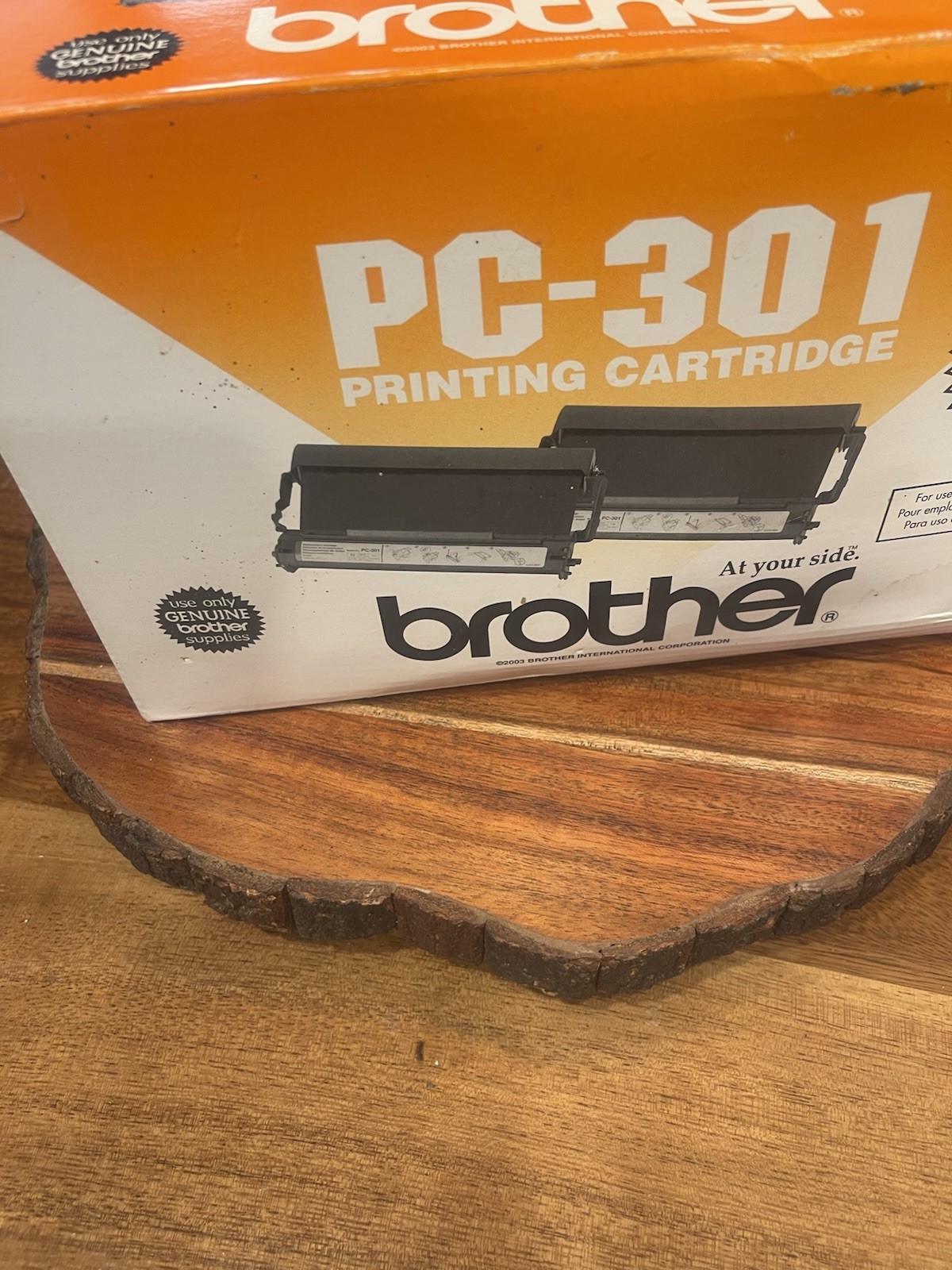 One New Genuine Brother PC-301 Printing Printer Cartridge Black (1 left in box)